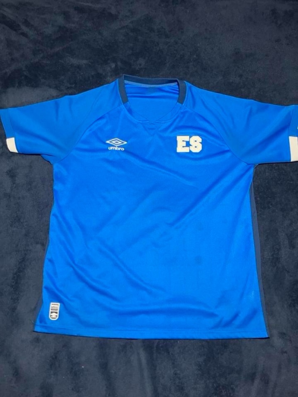 Umbro Blue Short Sleeve ES Logo Soccer Jersey
